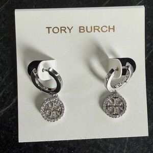 Tory Burch Silver and Black Earrings